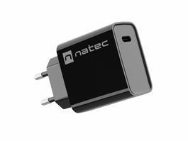 NATEC RIBERA Cargador USB Universal AC Negro - Carga Rápida para Interiores