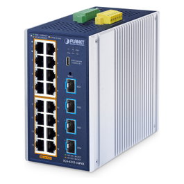 Planet Industrial L2+ 16-Port 10/100/1000T 802.3at PoE + 4-Port 10G SFP+ Managed Ethernet Switch IGS-4215-16P4X