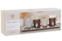 DKD Home Decor Set de 5 Portavelas Marron Cristal MDF 14 x 2 x 36 cm