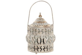 DKD Home Decor Farola Estilo Árabe Envejecido Blanco y Dorado