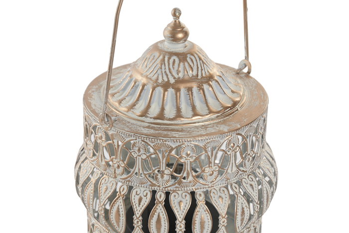 DKD Home Decor Farola Arabe Blanco Dorado 11.5 x 15.5 x 11.5 cm (6 Unidades)