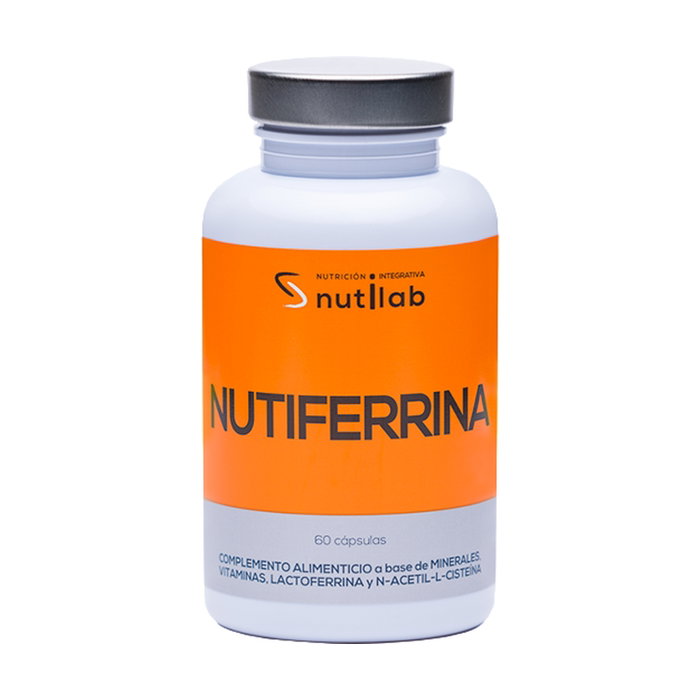 Nutilab Nutiferrina 60 cápsulas Complemento Alimenticio con Lactoferrina, N-acetil-L-cisteína, Minerales y Vitaminas Nutilab Nutiferrina 60 cápsulas Complemento Alimenticio con Lactoferrina, N-acetil-L-cisteína, Minerales y Vitaminas