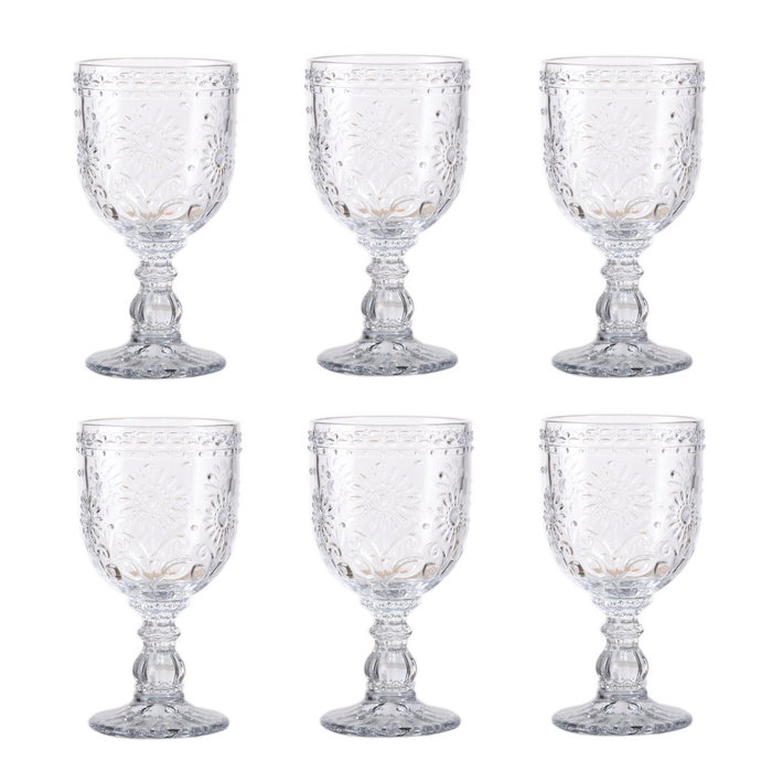 DKD Home Decor Set de 6 Copas de Cristal Margaritas 270ml DKD Home Decor Set de 6 Copas de Cristal Margaritas 270ml