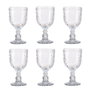 DKD Home Decor Set de 6 Copas de Cristal Margaritas 270ml