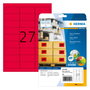 Herma Etiquetas Neón A4 Rojo Fluorescente 63,5 x 29,6 mm