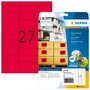 Herma Etiquetas Neón A4 Rojo Fluorescente 63,5 x 29,6 mm