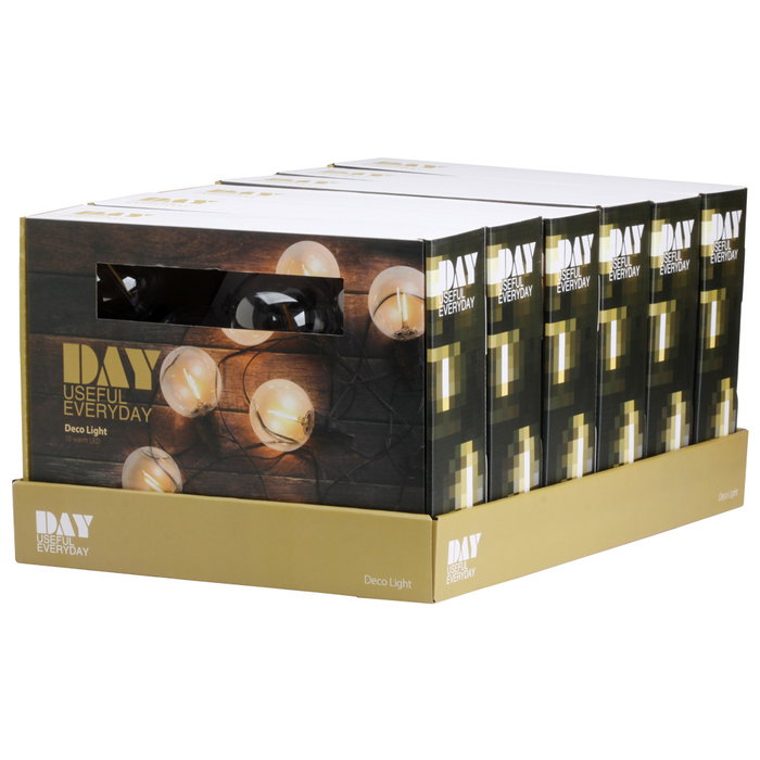 Day Guirnalda 10 LEDs Luz Cálida Con Temporizador IP44 para Exteriores 7.5m