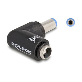 DeLOCK Adaptador de CC 5,5 x 2,1 mm macho a 5,5 x 2,1 mm hembra angular