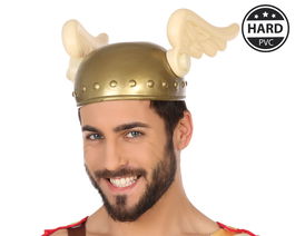 Casco Romano Rígido Alas Dorado Hombre Adulto