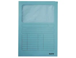 Leitz Subcarpeta de Cartulina DIN A4 con Ventanilla Transparente, Azul