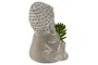DKD Home Decor Surtido de 3 Figuras de Budha en Cemento y PE