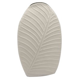 DKD Home Decor Jarron Blanco Metal Hoja 13 x 53.5 x 31.5 cm (2 Unidades)