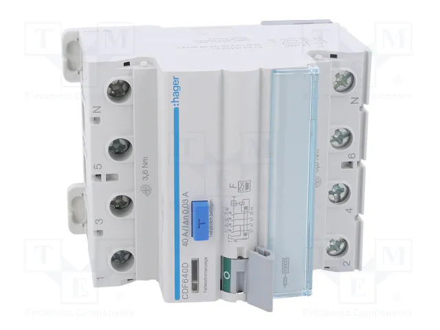 Hager Fi-Schalter CDF640D 4 polos 40A 30mA Tipo F