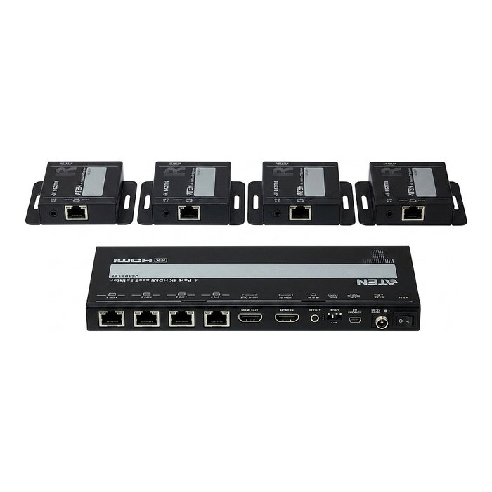 ATEN VS1824KIT-AT-G Splitter HDMI 4K sobre Cat6 de 4 puertos con 4 receptores ATEN VS1824KIT-AT-G Splitter HDMI 4K sobre Cat6 de 4 puertos con 4 receptores