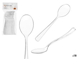Kinvara Set de 48 Cucharas de Postre de Plástico Transparente