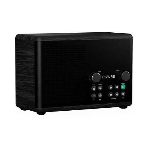PURE Classic H4i Radio Digital Internet, DAB+, FM, Bluetooth 5.3, Alarma, Altavoz, Pantalla 2.4", Mando Incluido, Negro