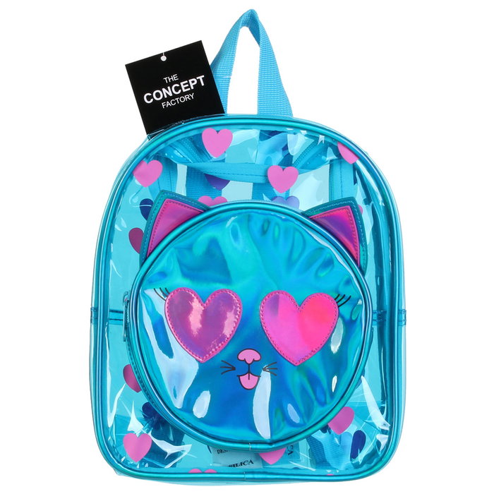 The Concept Factory Mochila Infantil Gato Transparente PVC