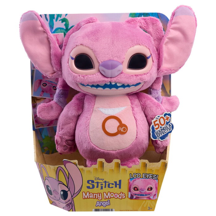 Just Play Peluche Disney Stitch Angel Many Moods, 34 cm, con Ojos LCD y Más de 50 Sonidos, Multilingüe Just Play Peluche Disney Stitch Angel Many Moods, 34 cm, con Ojos LCD y Más de 50 Sonidos, Multilingüe