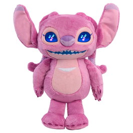 Just Play Peluche Disney Stitch Angel Many Moods, 34 cm, con Ojos LCD y Más de 50 Sonidos, Multilingüe