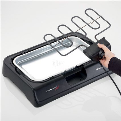 Ariete Barbacoa Eléctrica Portátil 723 con Parrilla para Carne y Verduras, Ajuste de Cocción