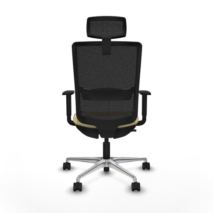 PIQUERAS Y CRESPO Silla de oficina Haches con mecanismo Sincro/Traslack, Crema y Negro