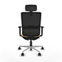 PIQUERAS Y CRESPO Silla de oficina Haches con mecanismo Sincro/Traslack, Crema y Negro