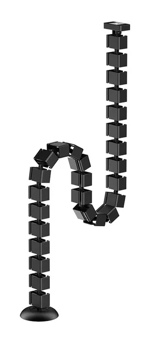 Neomounts ADS06-132BL Organizador de Cables para Escritorio, Guía con 27 Segmentos Flexibles y Fijación Magnética, Color Negro