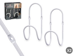 Giftdecor Set 2 Perchas Aro Blanco Metal 6 x 15.5 x 7 cm (Set de 6)