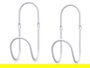 Giftdecor Set 2 Perchas Aro Blanco Metal 6 x 15.5 x 7 cm (Set de 6)