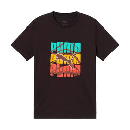 Camiseta de Manga Corta Infantil Puma Graphic Logo Colour Negro M