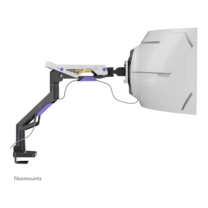 Newstar DS70-256BL1 Brazo de monitor gaming Neomounts ACE 61-145 cm (24-57 pulgadas) - Soporte de escritorio con resorte de gas, giro 180 grados, VESA 200x200, 30 kg, Negro