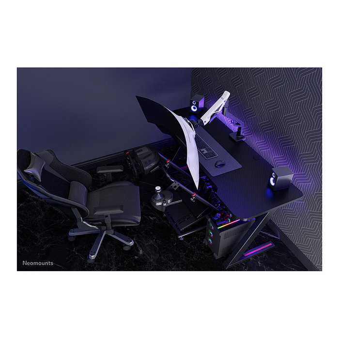 Newstar DS70-256BL1 Brazo de monitor gaming Neomounts ACE 61-145 cm (24-57 pulgadas) - Soporte de escritorio con resorte de gas, giro 180 grados, VESA 200x200, 30 kg, Negro