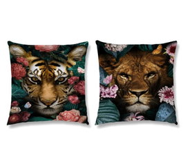 DKD Home Decor Cojín Poliéster Salvaje Multicolor Surtido de 2
