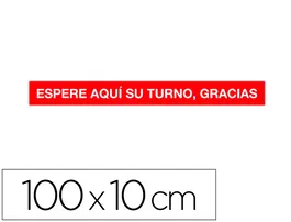 Apli Cinta de Señalización Adhesiva Espere Aquí Su Turno 100 x 10 cm