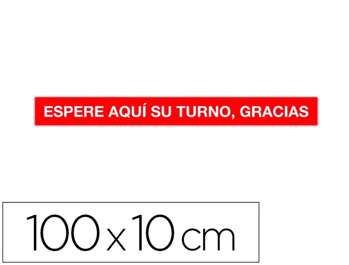 Apli Cinta de Señalización Adhesiva Espere Aquí Su Turno 100 x 10 cm Apli Cinta de Señalización Adhesiva Espere Aquí Su Turno 100 x 10 cm