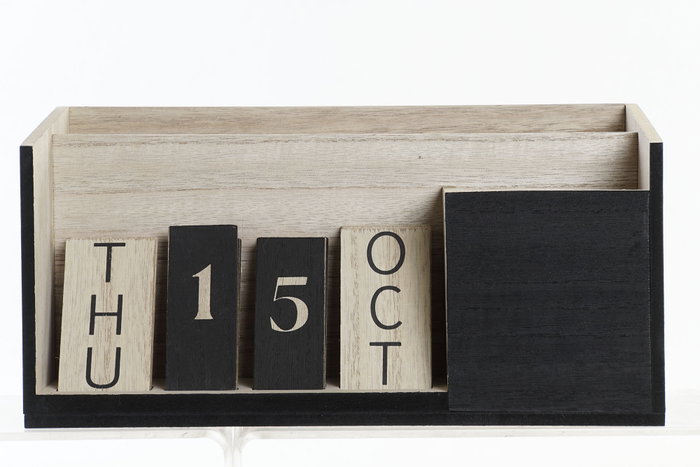 DKD Home Decor Organizador MDF Negro con Calendario DKD Home Decor Organizador MDF Negro con Calendario
