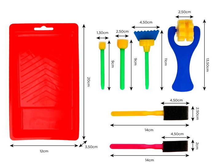 Innspiro Kit de pintura para niños con rodillos, pinceles y formas de espuma Innspiro Kit de pintura para niños con rodillos, pinceles y formas de espuma