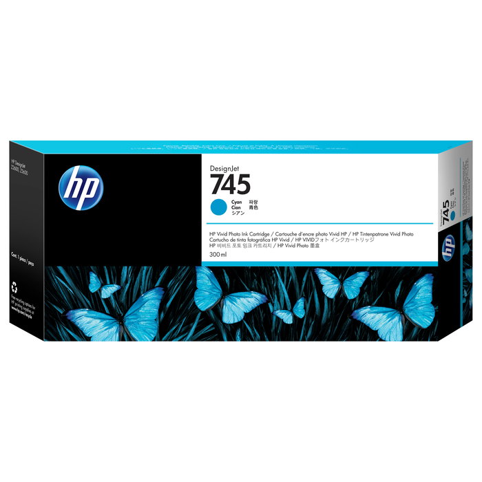 HP DesignJet 745 Cartucho de Tinta Cian 300 ml F9K03A