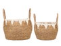 Giftdecor Set 2 Maceteros Filo Blanco Natural y Algodón 30x32x30cm (Set de 4)