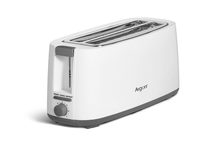 Argon Tostadora Doble Larga Blanco Mate 1400W 38x17x14 cm (Set de 4)
