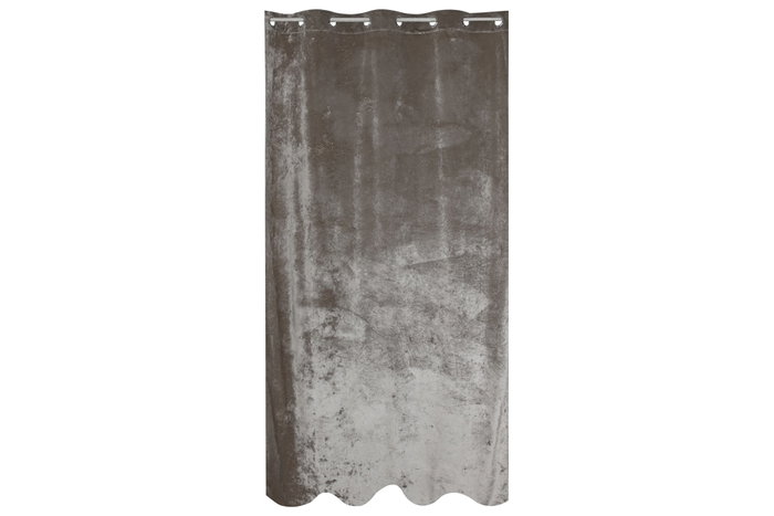 DKD Home Decor Cortina de Poliéster 140x260 con 8 Anillas, Gris Claro