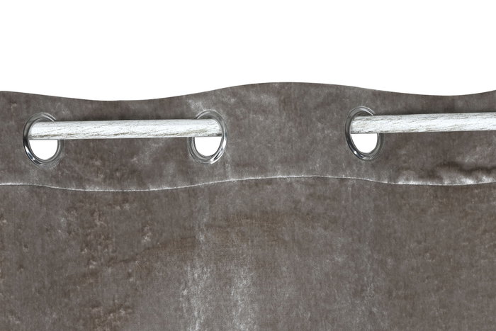 DKD Home Decor Cortina de Poliéster 140x260 con 8 Anillas, Gris Claro