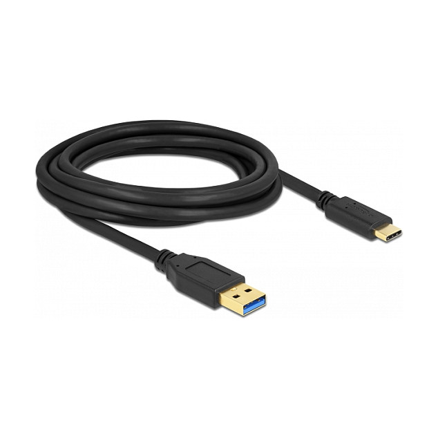 DeLOCK Cable USB SuperSpeed USB 3.2 Gen 1 de Tipo-A a USB Tipo-C 3 m Negro