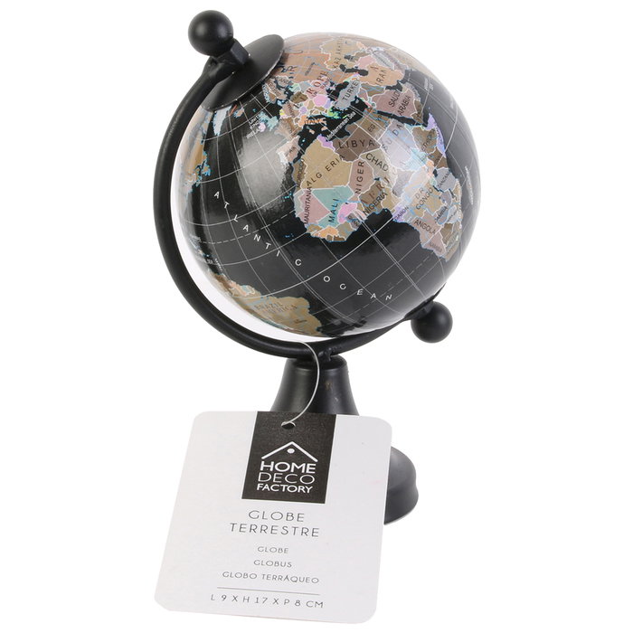 Home Deco Factory Globo Terráqueo Decorativo Colección Pour Lui 8x9x14 cm - Negro, Dorado o Cobre