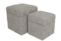 DKD Home Decor Set de 2 Reposapiés con Tapa Gris Claro