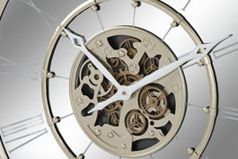 DKD Home Decor Reloj de Pared Champan Hierro Espejo 8 x 67 x 67 cm