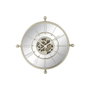 DKD Home Decor Reloj de Pared de Hierro y Espejo Champán