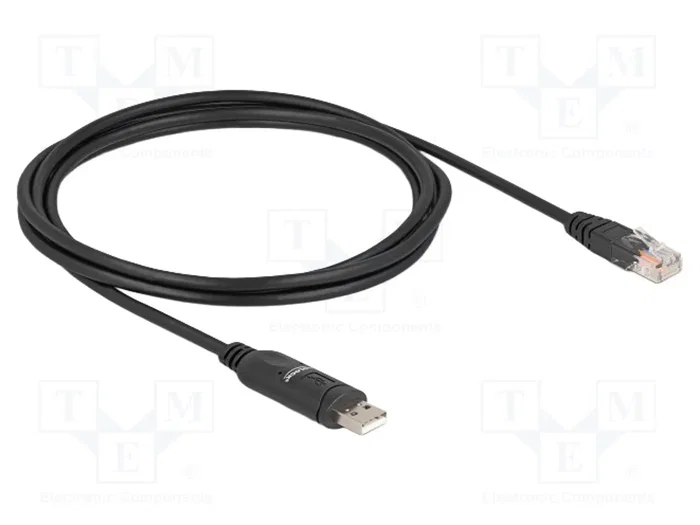 DeLOCK Adaptador USB 2.0 Tipo-A a RS-232 RJ45 1,8 m Negro