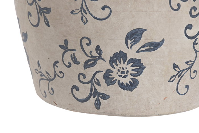 DKD Home Decor Jarrón de Terracota Artesanal Floral Blanco y Azul DKD Home Decor Jarrón de Terracota Artesanal Floral Blanco y Azul