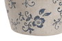 DKD Home Decor Jarrón de Terracota Artesanal Floral Blanco y Azul